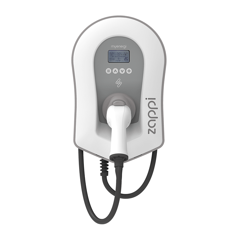 Zappi EV Charger - Zappi Supply Only 22kW Tethered White with integrated Hub
